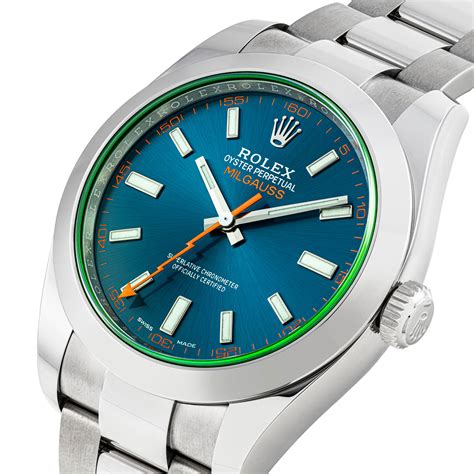 milgauss rolex blau